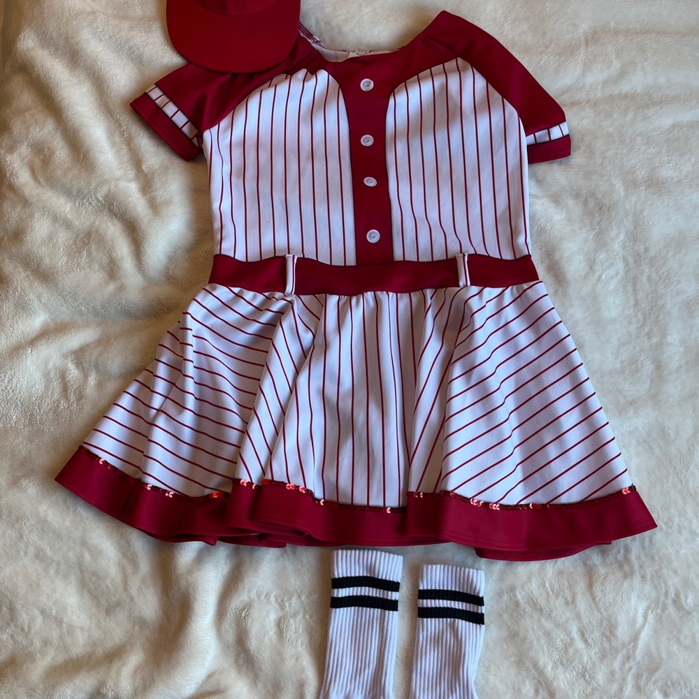 Weissman Red Baseball Dance Costume – Child XXL (XXLC) – Includes Hat & Socks